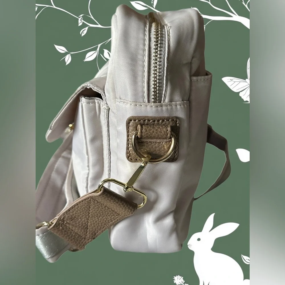 LAUNDRY by Shelli Segal Taupe Nylon Crossbody Bag